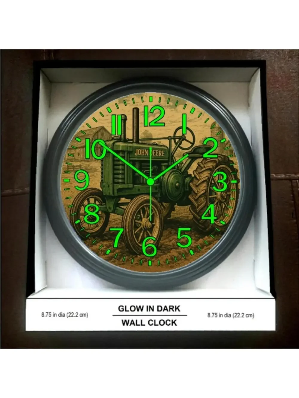 John Deere Faith Family And Farming Glow In The Dark Wall Clock New!